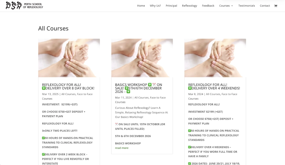Perth School of Reflexology - Courses