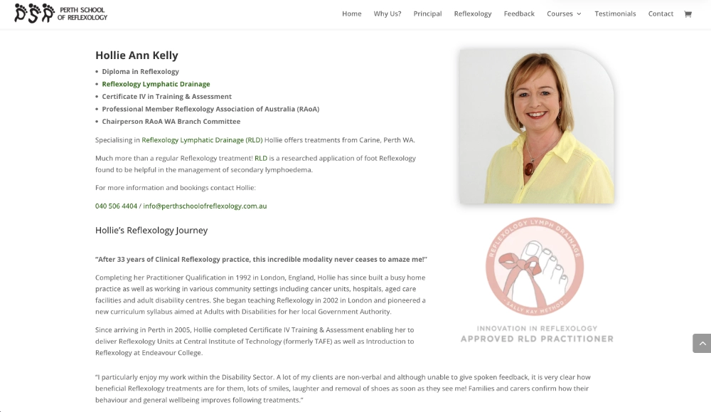 Perth School of Reflexology - Principal
