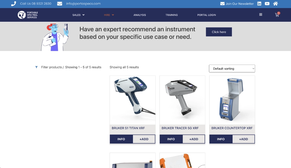 Portable Spectral Services - Hire